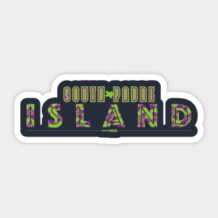 South Padre Island Inspired Design in Green and Purple Sticker